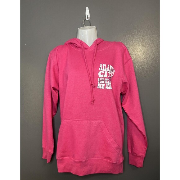 Atlantic City Hoodie Mens Small Pink Save The Turtles New Jersey Pullover - Picture 1 of 8